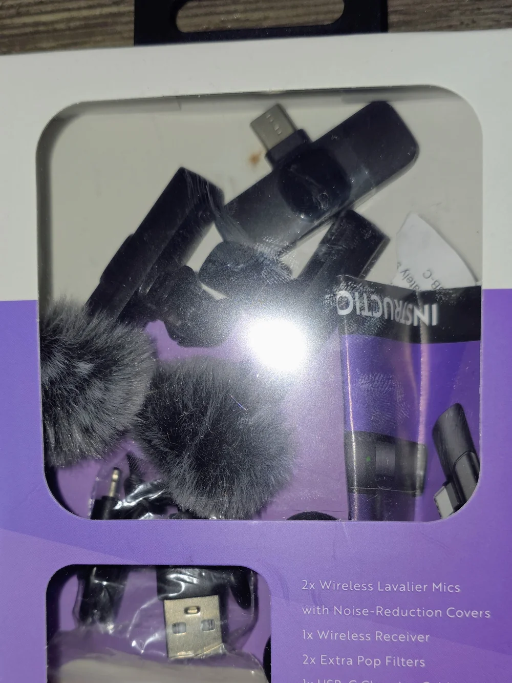 Wireless Lavalier Microphones with Noise Reduction Covers - Gray (2 Pack)
